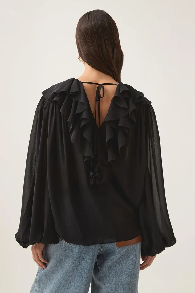 Aje Tops Tabitha Pom Pom Blouse Black 8211 Women Aje Tops Tabitha Pom Pom Blouse Black 8211 Women
