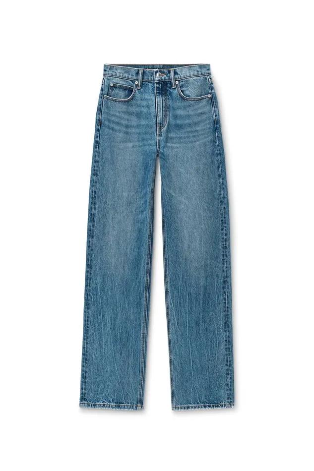 Alexander Wang Denim Women Ez Mid Rise Jeans With Logo Pocket