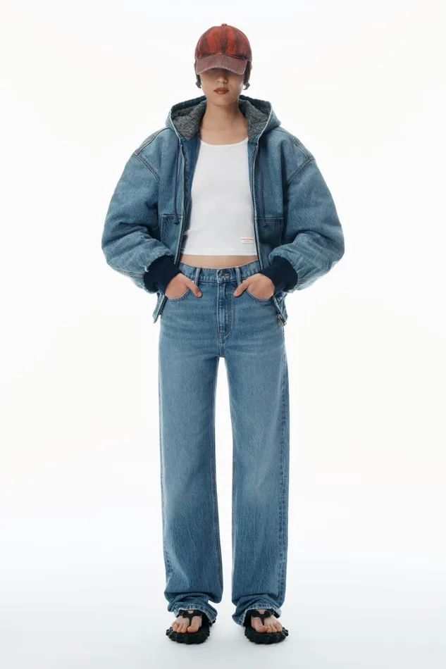 Alexander Wang Denim Women Ez Mid Rise Jeans With Logo Pocket