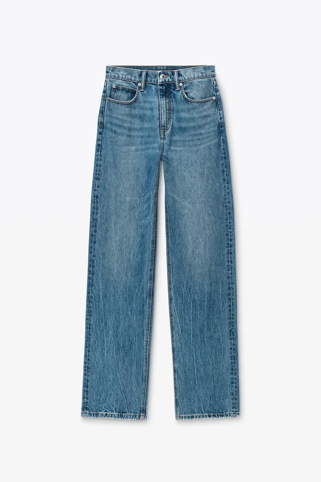 Alexander Wang Denim Women Ez Mid Rise Jeans With Logo Pocket