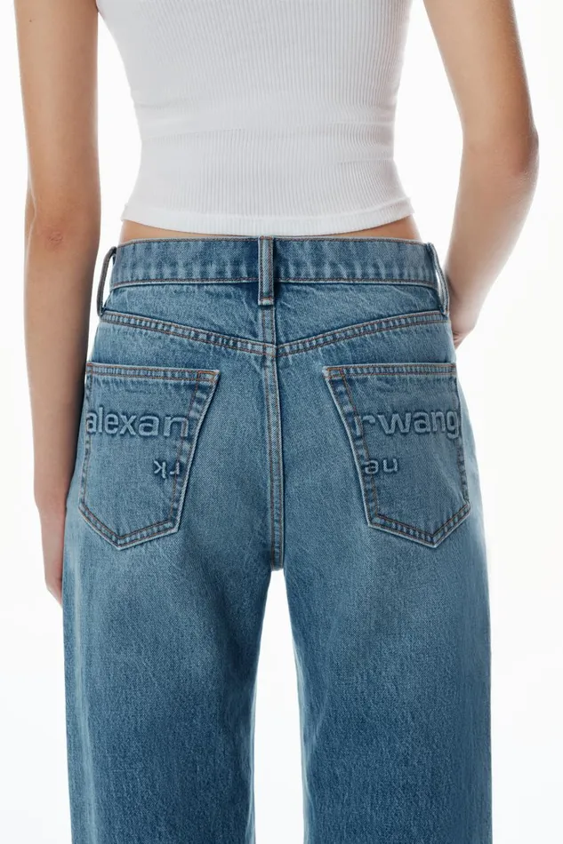 Alexander Wang Denim Women Ez Mid Rise Jeans With Logo Pocket