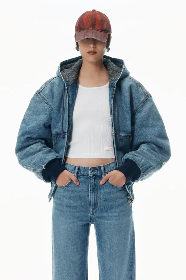 Alexander Wang Denim Women Ez Mid Rise Jeans With Logo Pocket