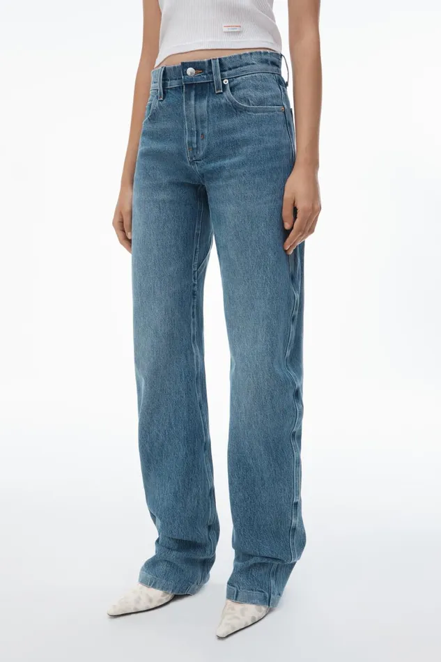 Alexander Wang Denim Women LowRise Gusset Jeans In Medium Indigo Wash