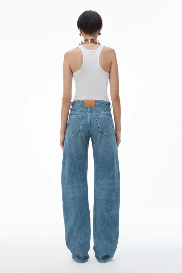 Alexander Wang Denim Women LowRise Gusset Jeans In Medium Indigo Wash