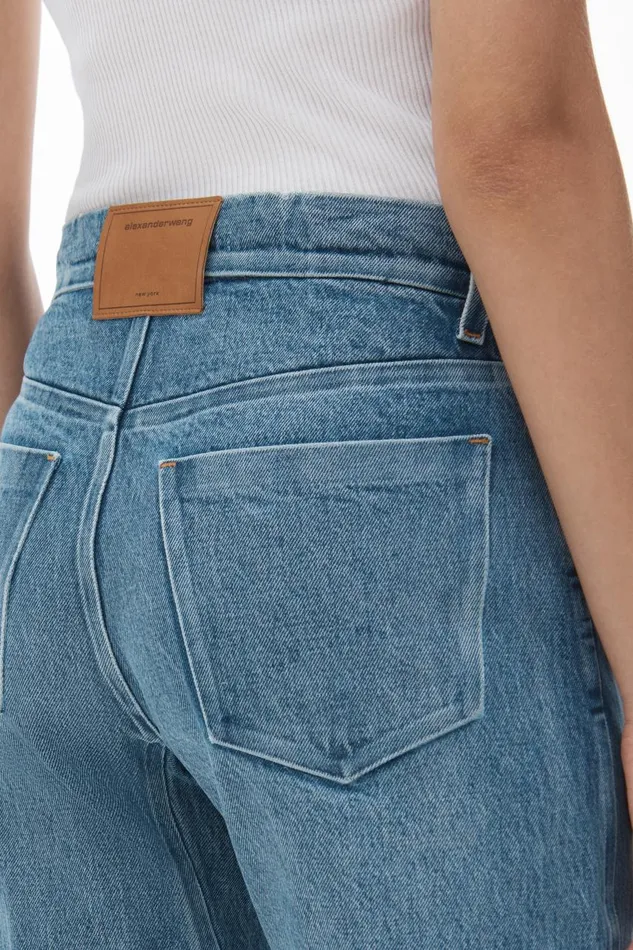 Alexander Wang Denim Women LowRise Gusset Jeans In Medium Indigo Wash
