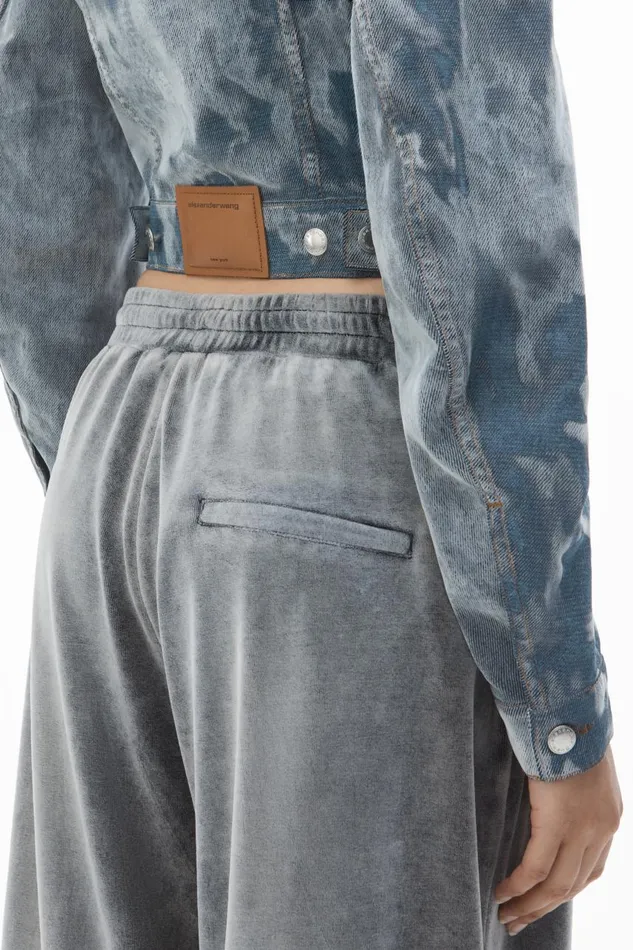 Alexander Wang Denim Women Slim Trucker Jacket In Flocked Denim