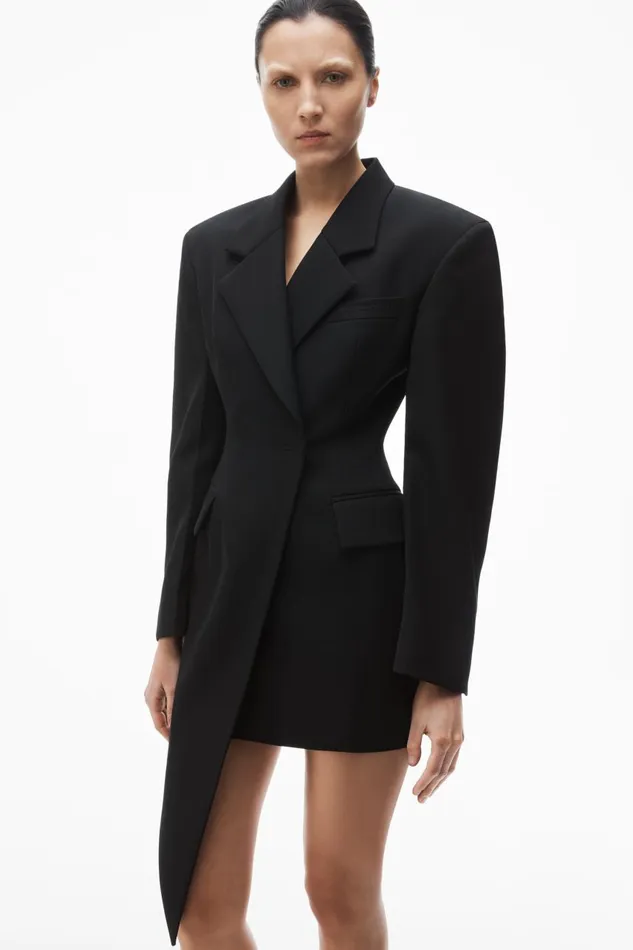 Alexander Wang Dresses Women Asymmetric Blazer Minidress In Wool Twill