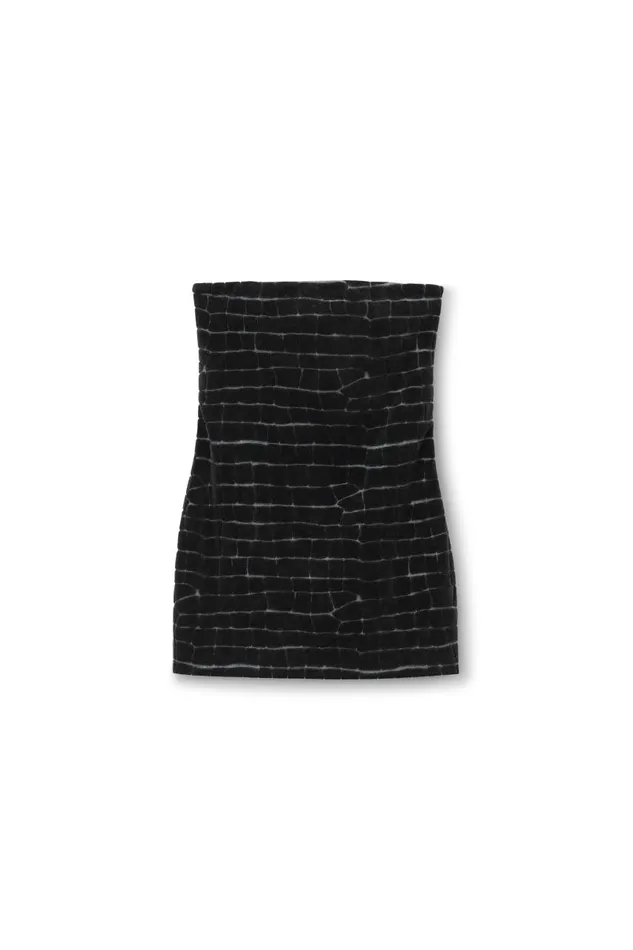 Alexander Wang Dresses Women Crocodile Jacquard Velour Bandeau Minidress