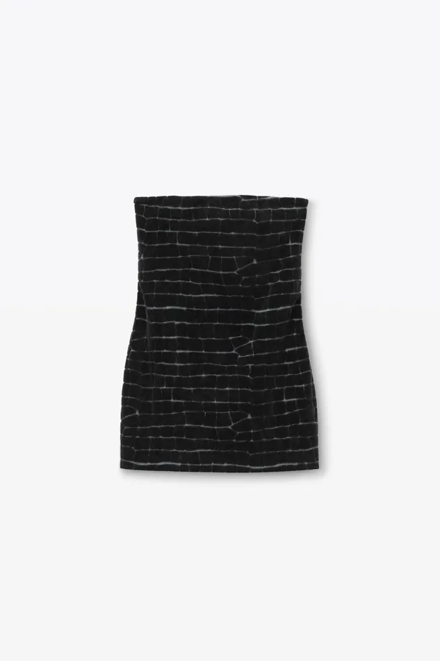 Alexander Wang Dresses Women Crocodile Jacquard Velour Bandeau Minidress