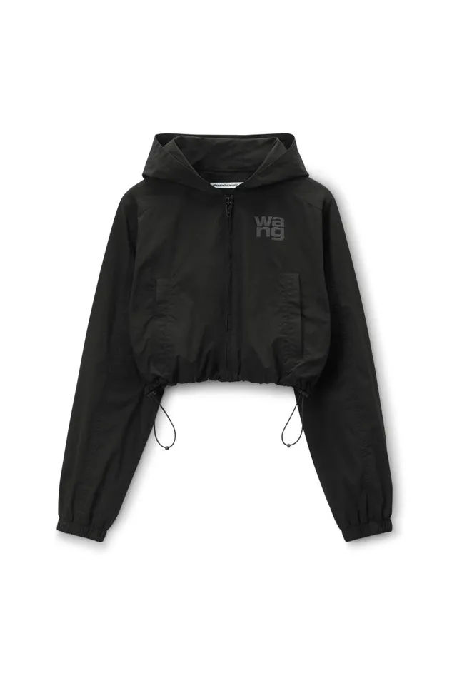 Alexander Wang Jackets Women Logo Cropped Bomber Jacket