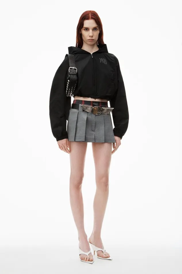 Alexander Wang Jackets Women Logo Cropped Bomber Jacket