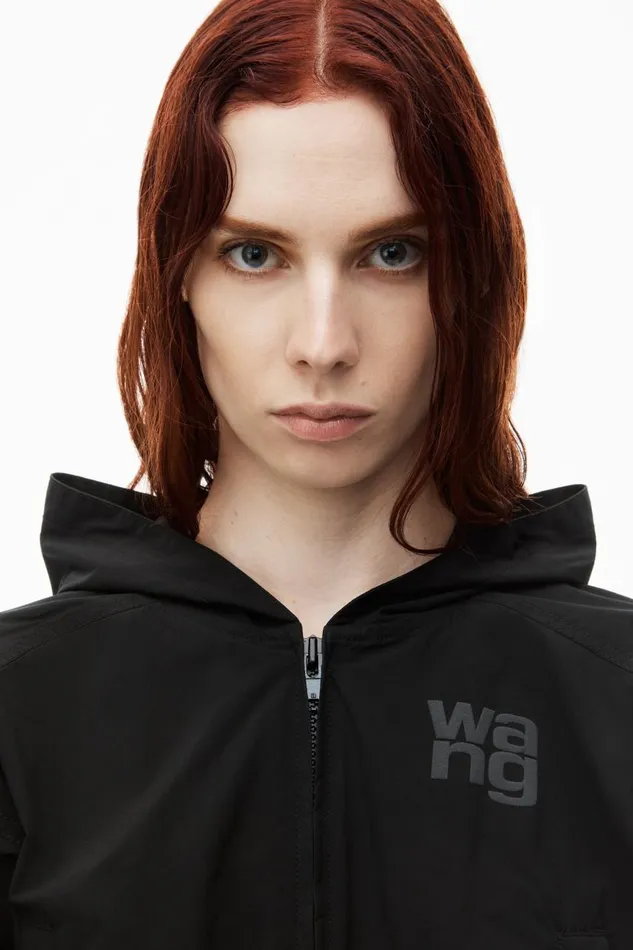 Alexander Wang Jackets Women Logo Cropped Bomber Jacket