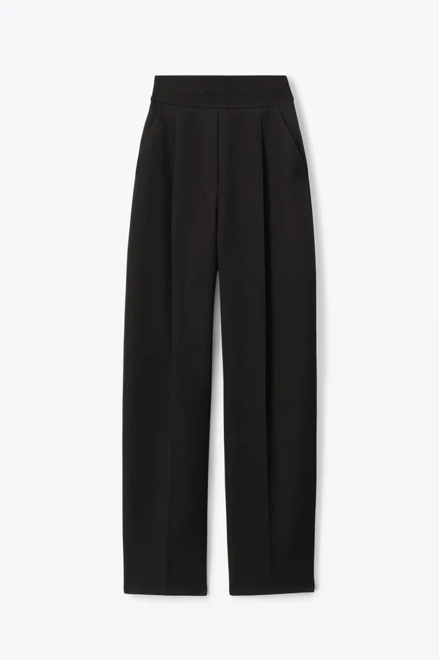 Alexander Wang Pants Women High Waisted Trouser With Logo Waistband