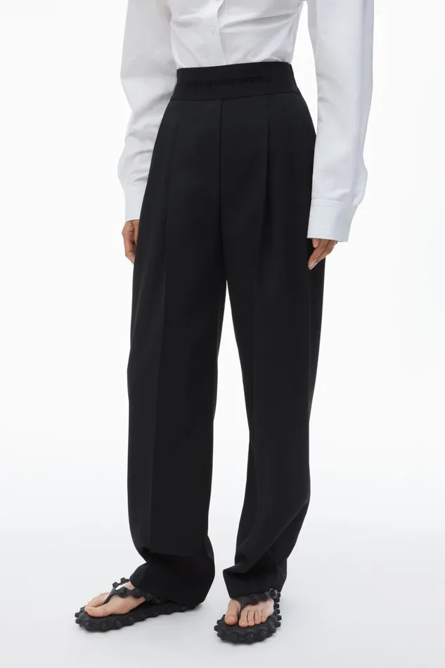 Alexander Wang Pants Women High Waisted Trouser With Logo Waistband