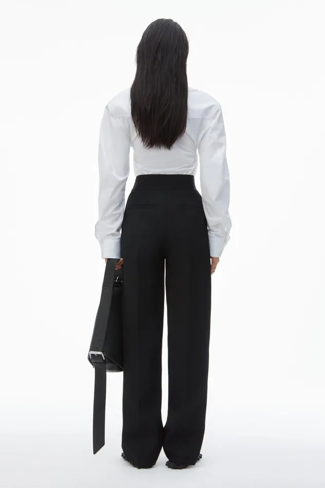 Alexander Wang Pants Women High Waisted Trouser With Logo Waistband
