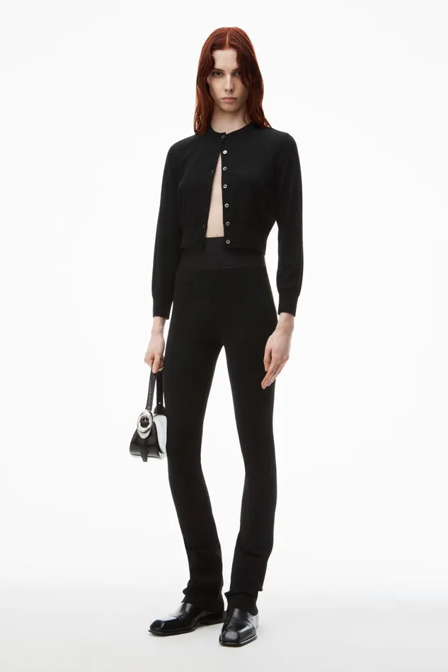 Alexander Wang Pants Women Logo Elastic Waistband Bootcut Pant