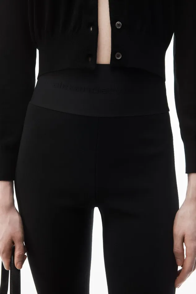 Alexander Wang Pants Women Logo Elastic Waistband Bootcut Pant