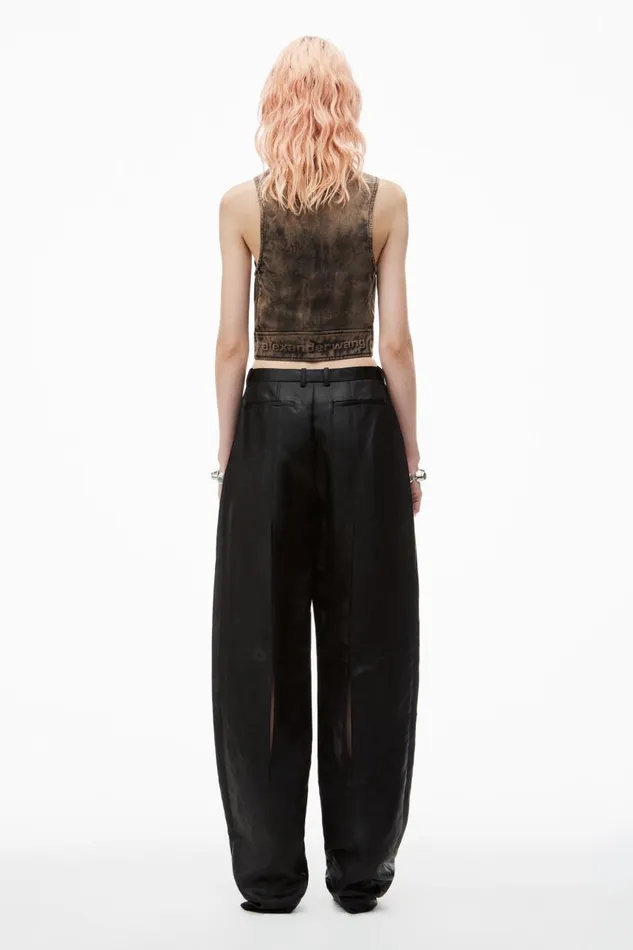 Alexander Wang Pants Women Slit Back Balloon Trouser In Linen Chintz
