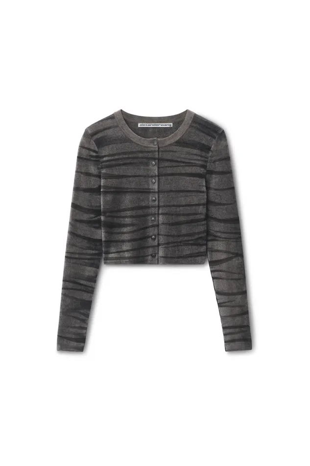 Alexander Wang Sweaters Women Digital AnimalPrint Crewneck Cardigan In Chenille Alexander Wang Sweaters Women Digital AnimalPrint Crewneck Cardigan In Chenille