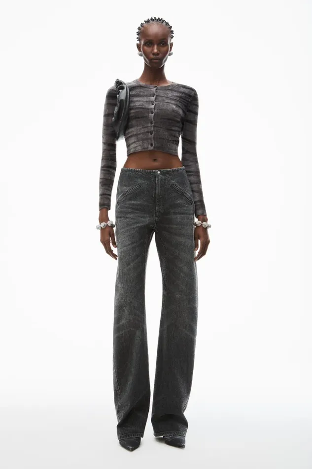 Alexander Wang Sweaters Women Digital AnimalPrint Crewneck Cardigan In Chenille