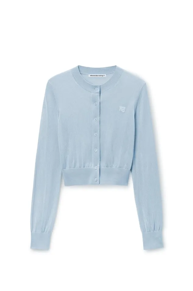 Alexander Wang Sweaters Women LogoEmbroidered Cropped Cardigan In Viscose