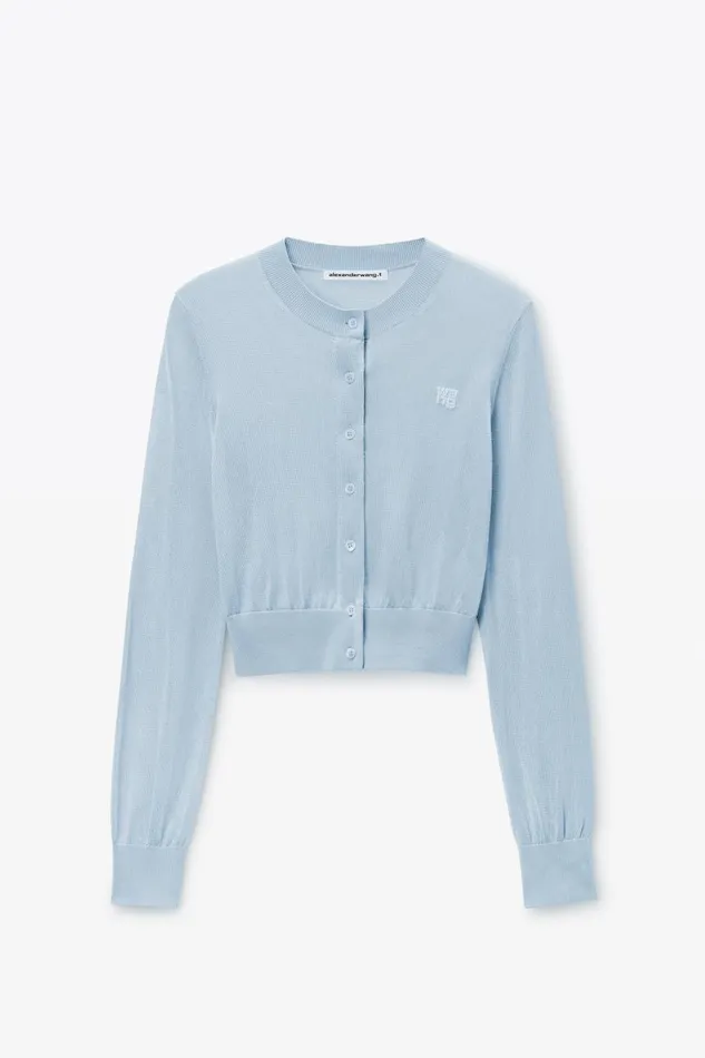 Alexander Wang Sweaters Women LogoEmbroidered Cropped Cardigan In Viscose