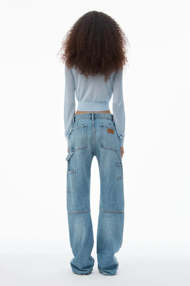 Alexander Wang Sweaters Women LogoEmbroidered Cropped Cardigan In Viscose