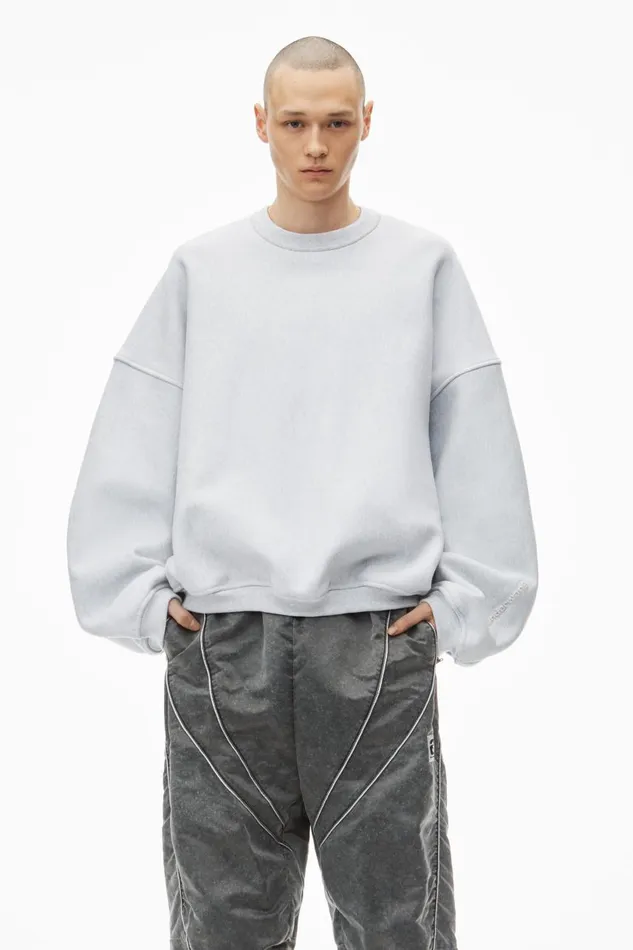 Alexander Wang Sweatshirts Men Logo Embroidered Oversized Sweatshirt In Cotton