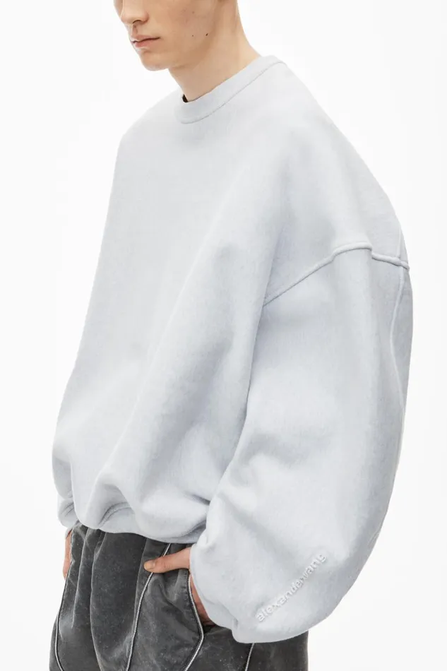 Alexander Wang Sweatshirts Men Logo Embroidered Oversized Sweatshirt In Cotton