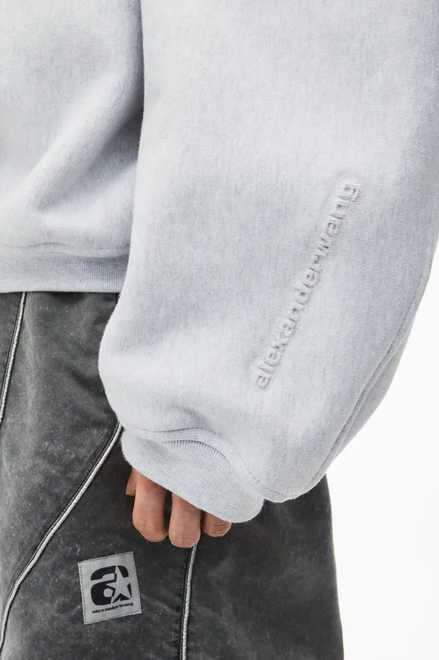 Alexander Wang Sweatshirts Men Logo Embroidered Oversized Sweatshirt In Cotton