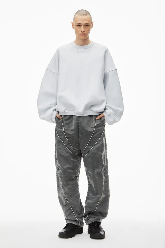 Alexander Wang Sweatshirts Men Logo Embroidered Oversized Sweatshirt In Cotton