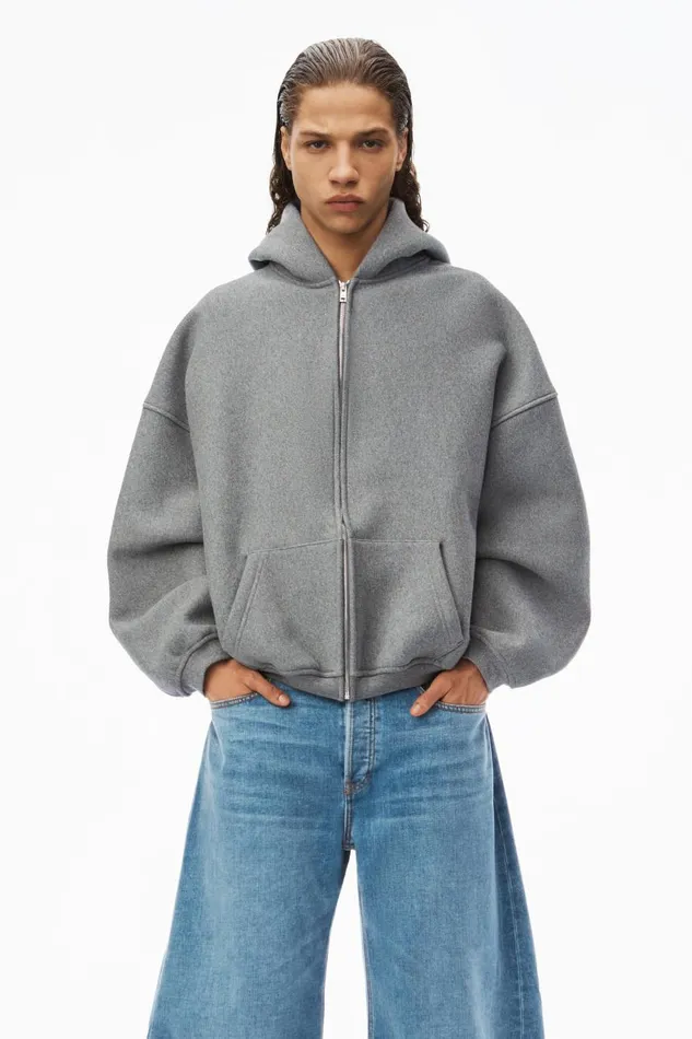 Alexander Wang Sweatshirts Men Star Zip Up Hoodie In Dense Fleece