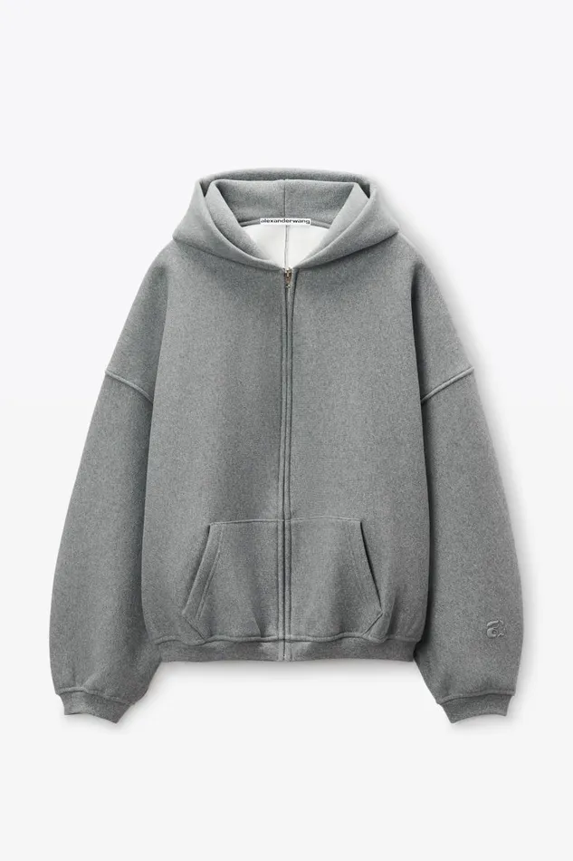 Alexander Wang Sweatshirts Men Star Zip Up Hoodie In Dense Fleece
