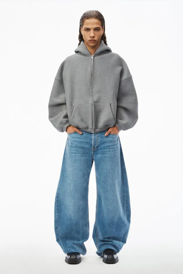 Alexander Wang Sweatshirts Men Star Zip Up Hoodie In Dense Fleece