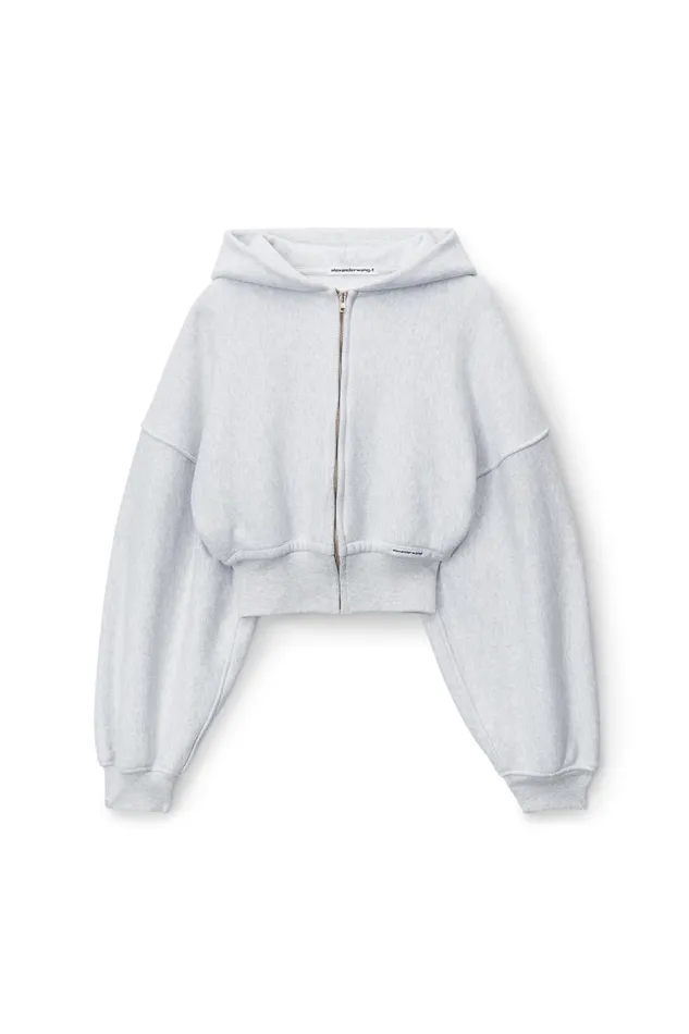 Alexander Wang Sweatshirts Women Cropped Zip Up Hoodie In Classic Cotton Terry