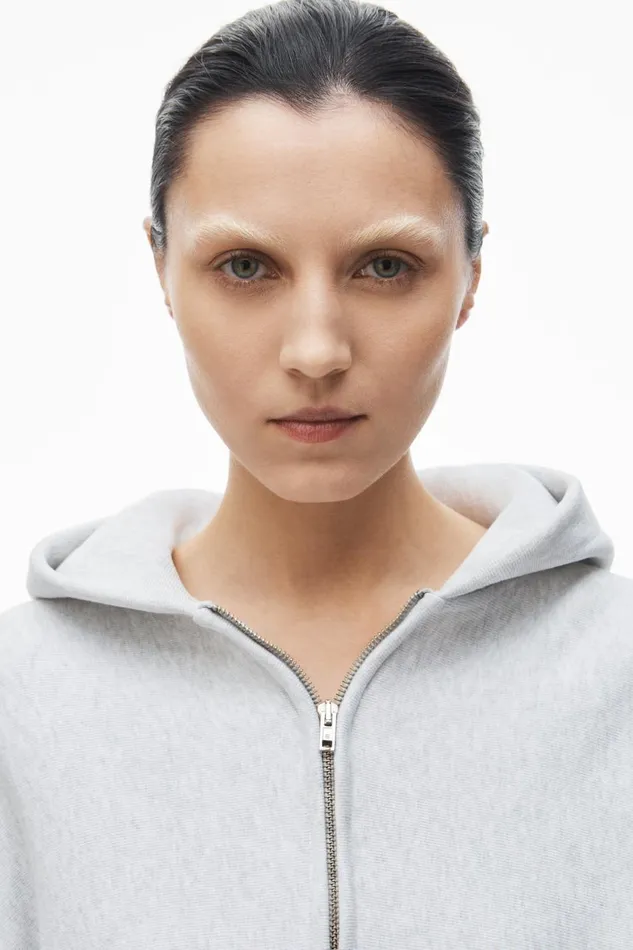 Alexander Wang Sweatshirts Women Cropped Zip Up Hoodie In Classic Cotton Terry