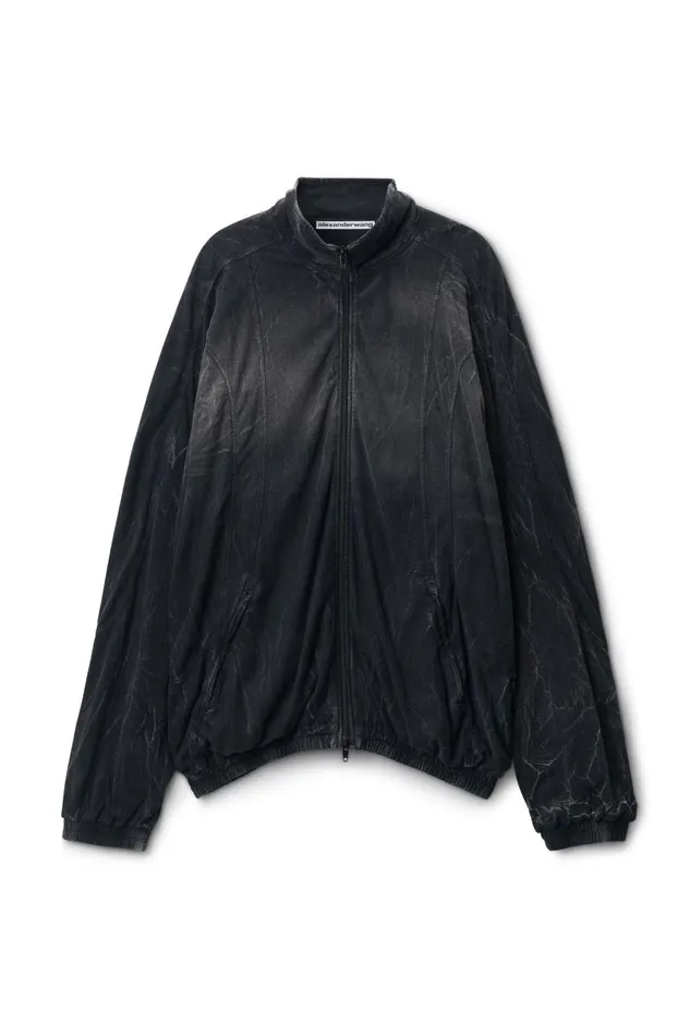 Alexander Wang UnisexWomenMen Creased Print Track Jacket In CottonHemp Jersey Alexander Wang UnisexWomenMen Creased Print Track Jacket In CottonHemp Jersey