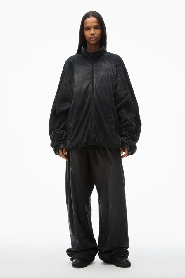 Alexander Wang UnisexWomenMen Creased Print Track Jacket In CottonHemp Jersey