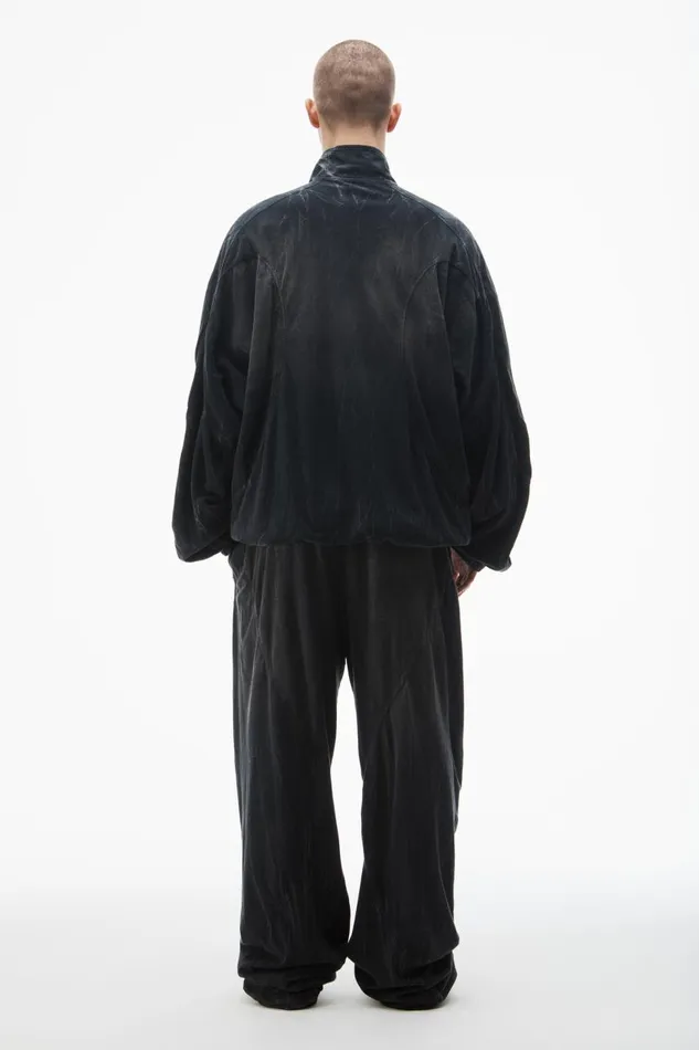 Alexander Wang UnisexWomenMen Creased Print Track Jacket In CottonHemp Jersey