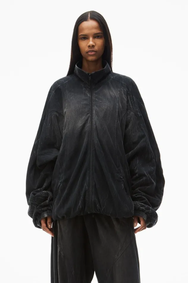Alexander Wang UnisexWomenMen Creased Print Track Jacket In CottonHemp Jersey