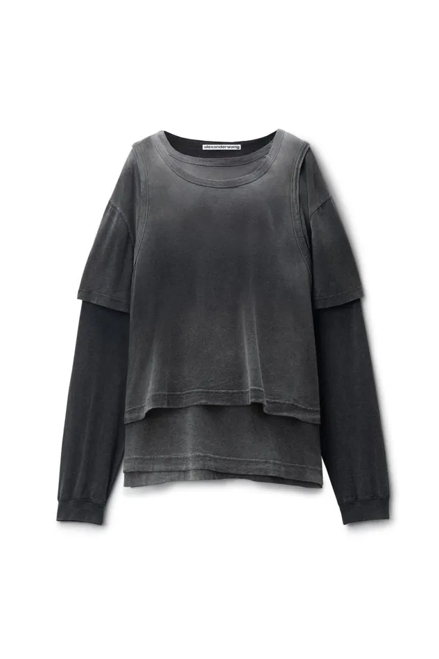 Alexander Wang UnisexWomenMen Oversize TripleLayer Tee In Cotton
