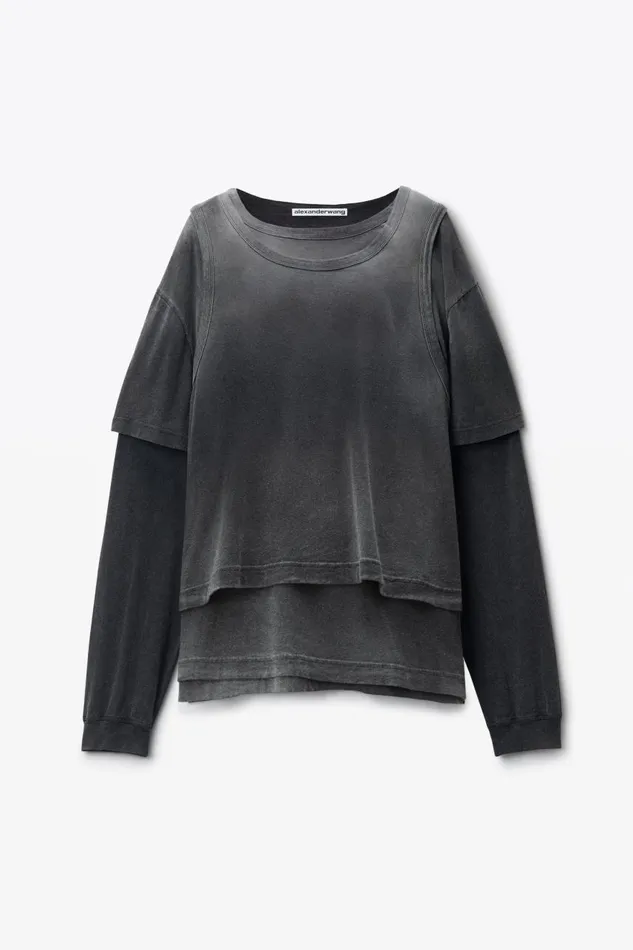 Alexander Wang UnisexWomenMen Oversize TripleLayer Tee In Cotton