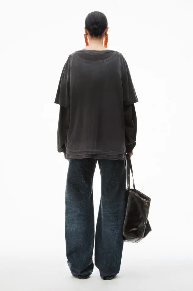 Alexander Wang UnisexWomenMen Oversize TripleLayer Tee In Cotton