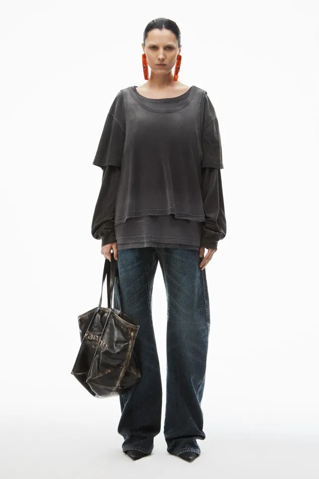 Alexander Wang UnisexWomenMen Oversize TripleLayer Tee In Cotton