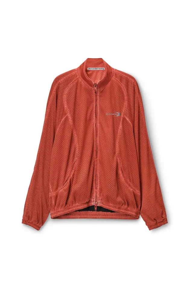 Alexander Wang UnisexWomenMen Track Jacket In Perforated Mesh