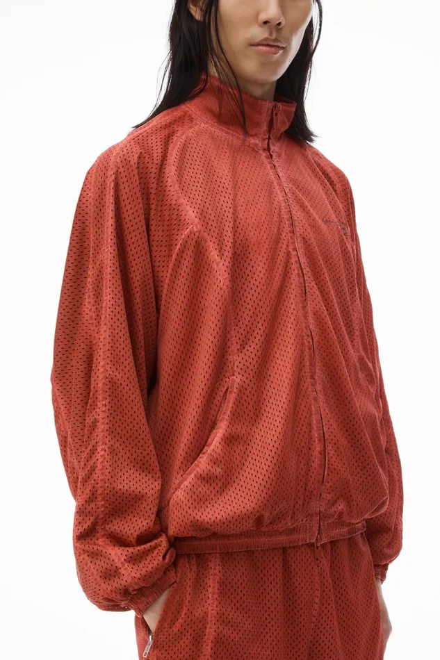 Alexander Wang UnisexWomenMen Track Jacket In Perforated Mesh
