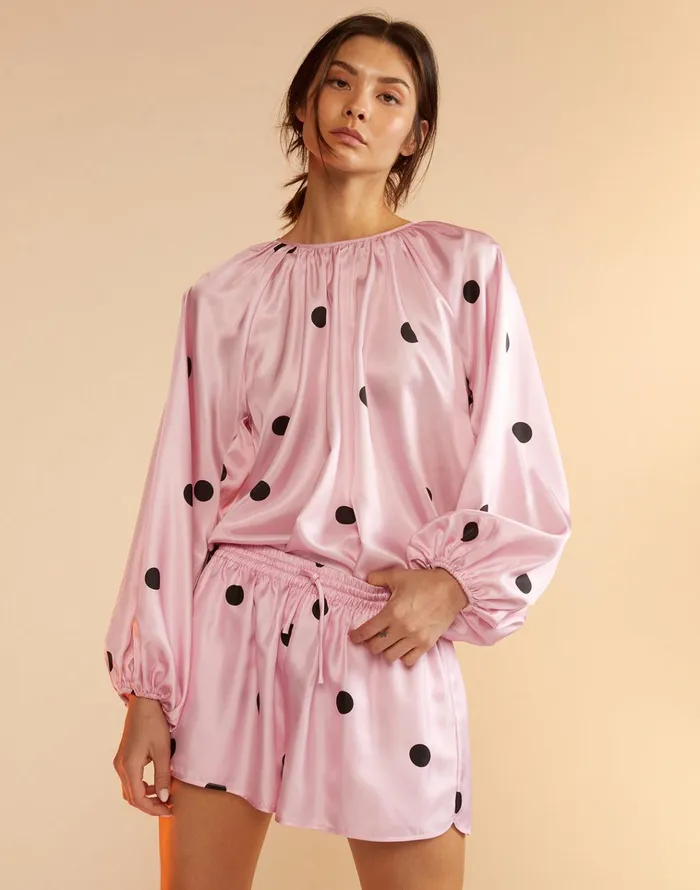 Alice Silk Blouse 8211 Blkpnk Women Cynthia Rowley Tops