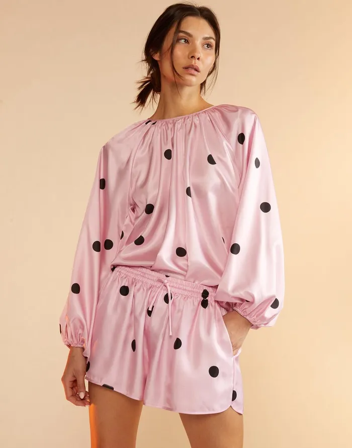 Alice Silk Blouse 8211 Blkpnk Women Cynthia Rowley Tops