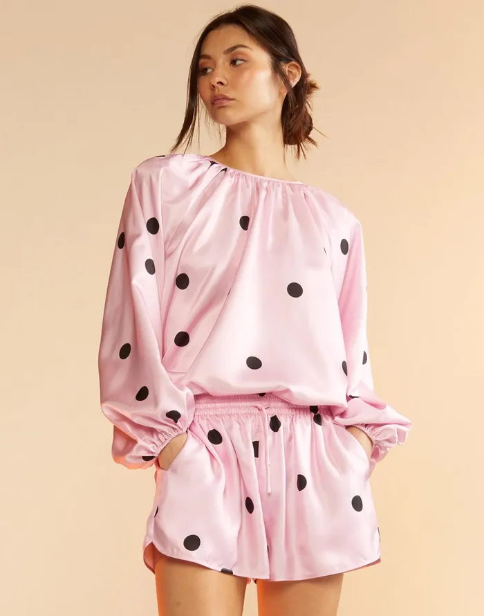 Alice Silk Blouse 8211 Blkpnk Women Cynthia Rowley Tops