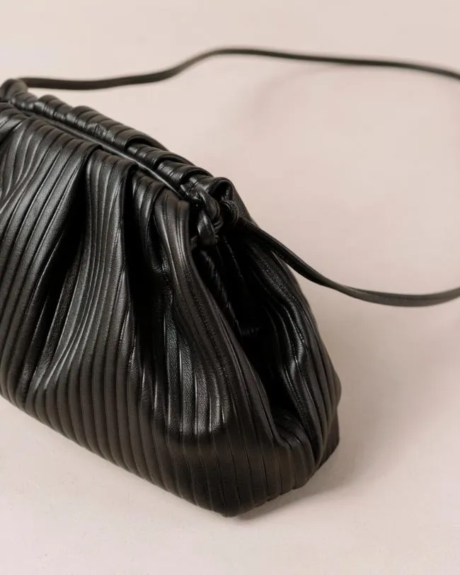 ALOHAS Bags The D Pleated 8211 Black Leather Bag 8211 Women